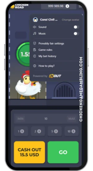 Chicken Road – meny med spelalternativ